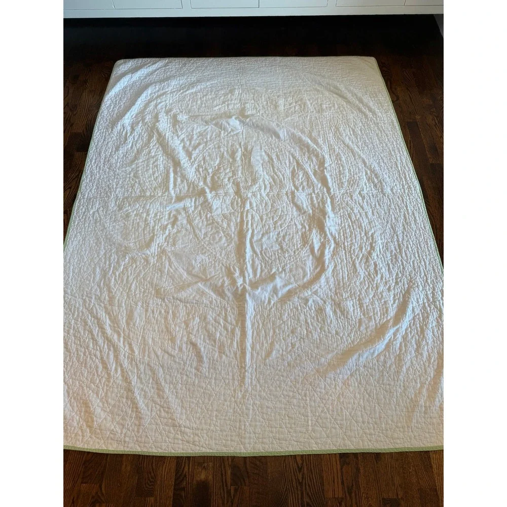 Twin Sized quilt, appliqué, and chenille with matching sham